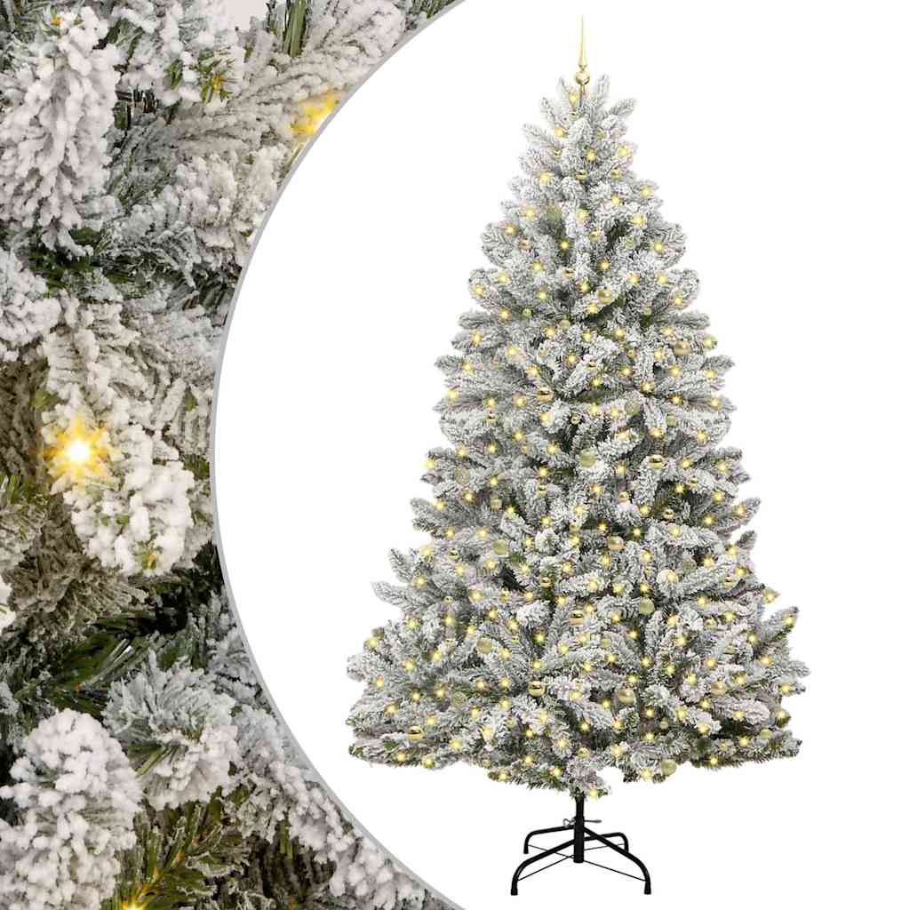 Artificial Christmas Tree Green and White 270 cm PVC and Metal