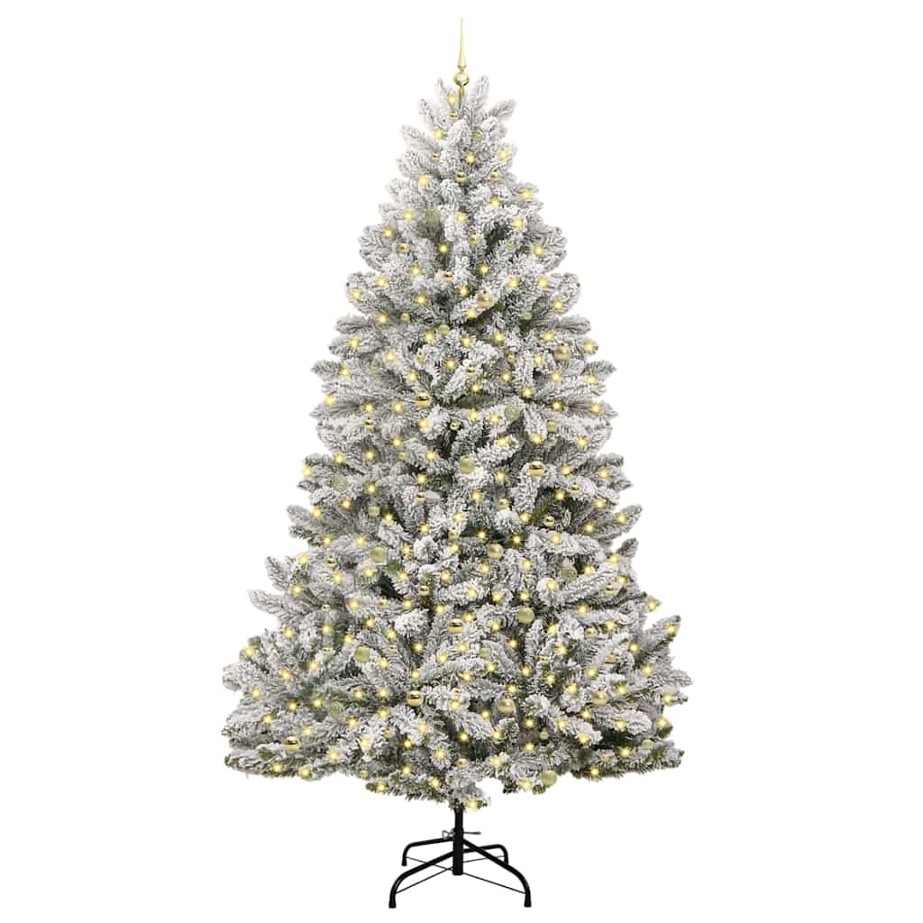 Artificial Christmas Tree Green and White 270 cm PVC and Metal