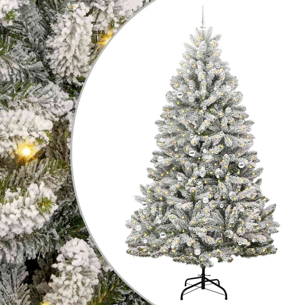 Artificial Christmas Tree Green and White 270 cm PVC and Metal