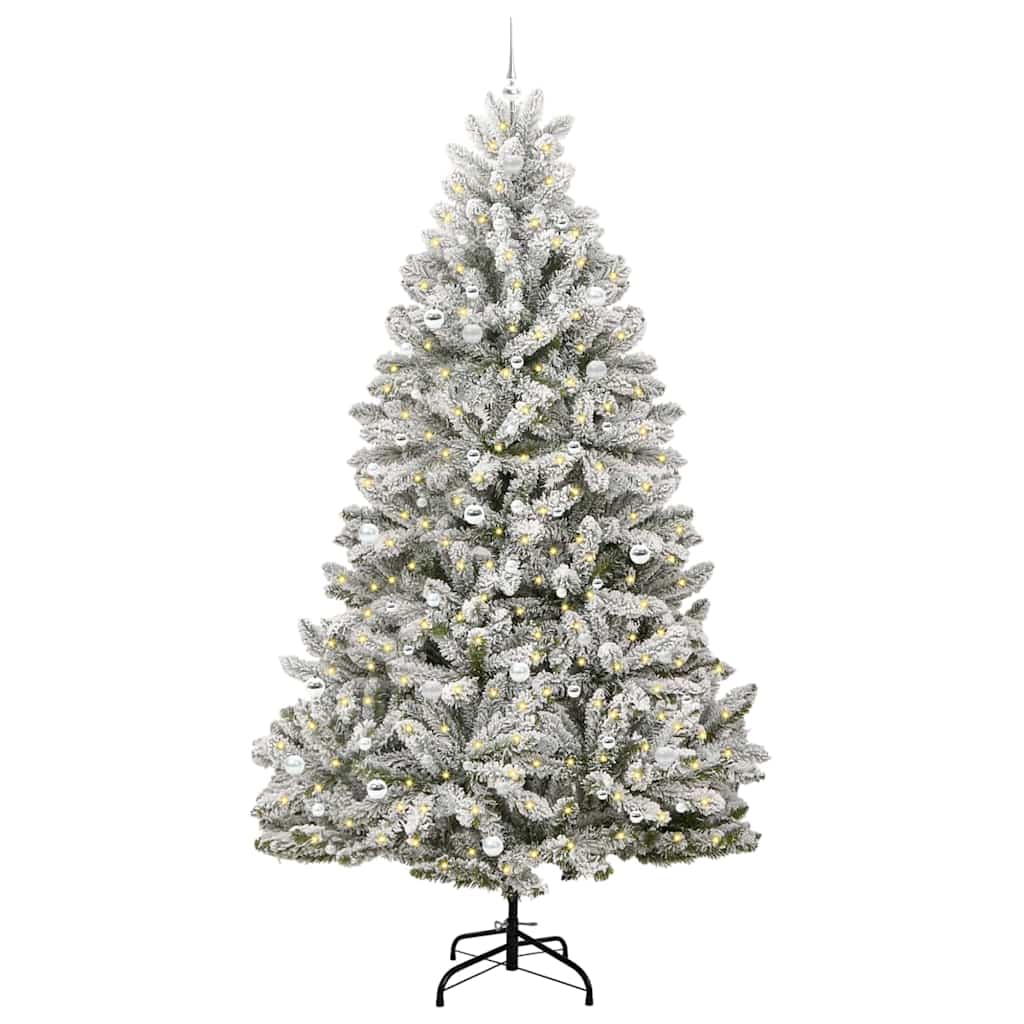 Artificial Christmas Tree Green and White 270 cm PVC and Metal