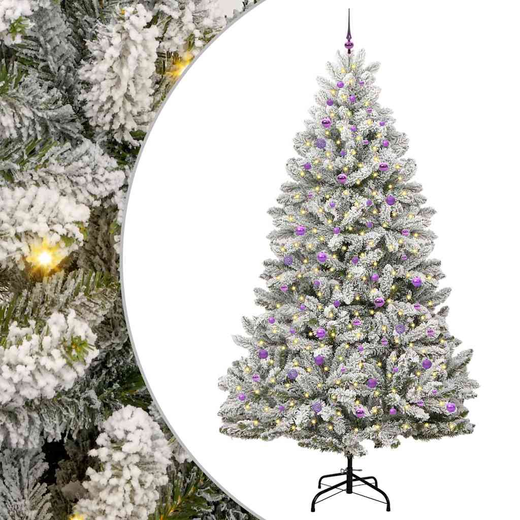Artificial Christmas Tree Green and White 270 cm PVC and Metal