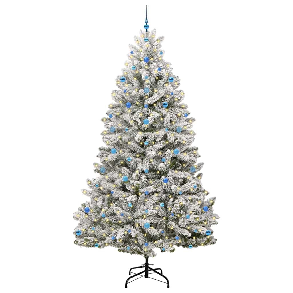 Artificial Christmas Tree Green and White 270 cm PVC and Metal