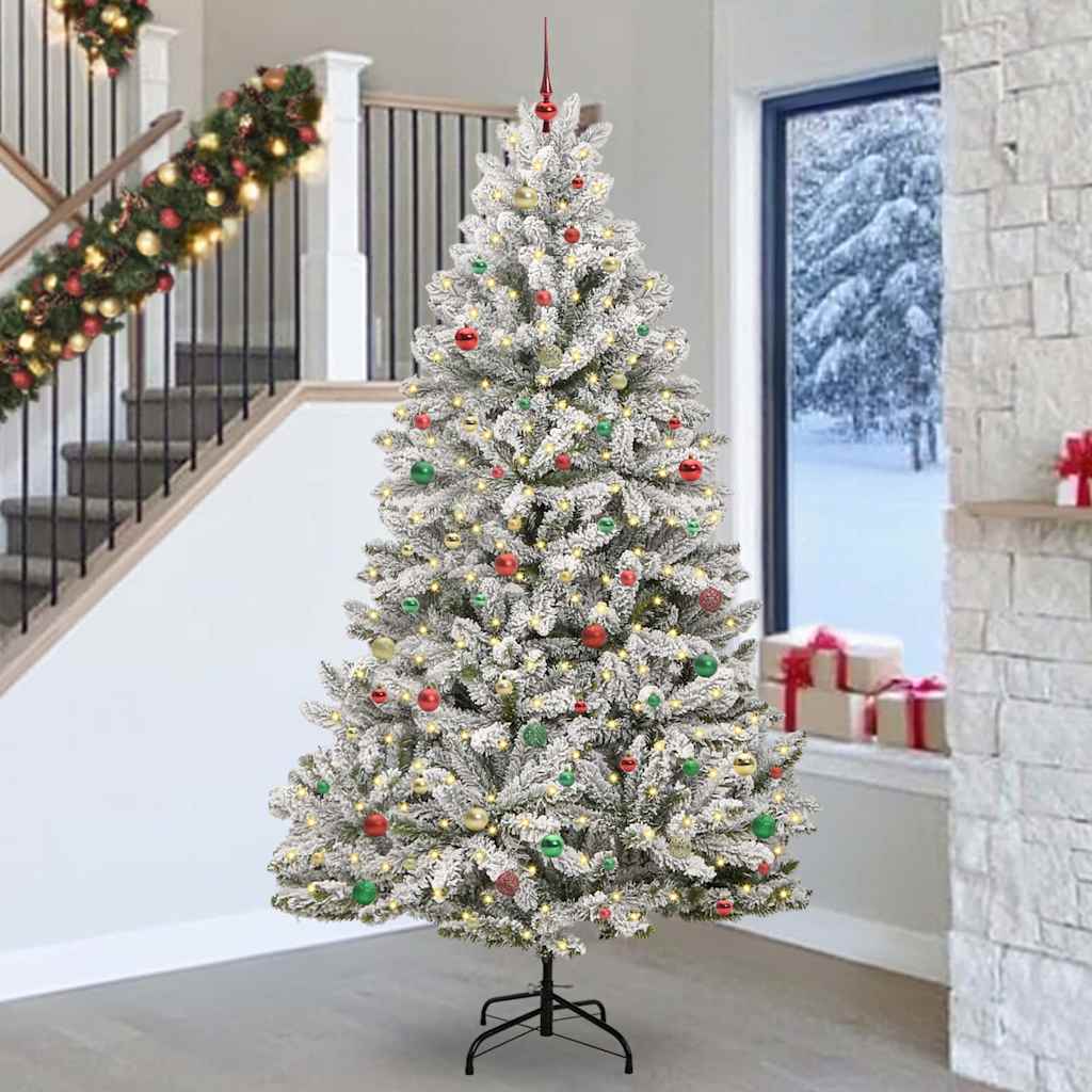 Artificial Christmas Tree Green and White 270 cm PVC and Metal