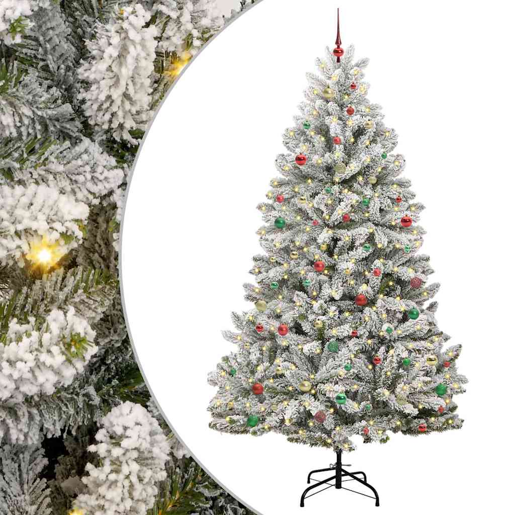 Artificial Christmas Tree Green and White 270 cm PVC and Metal