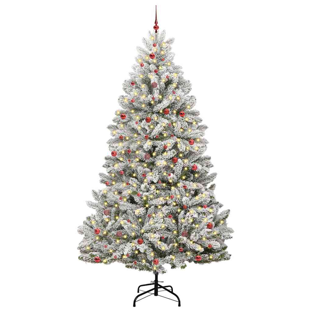 Artificial Christmas Tree Green and White 300 cm PVC and Metal