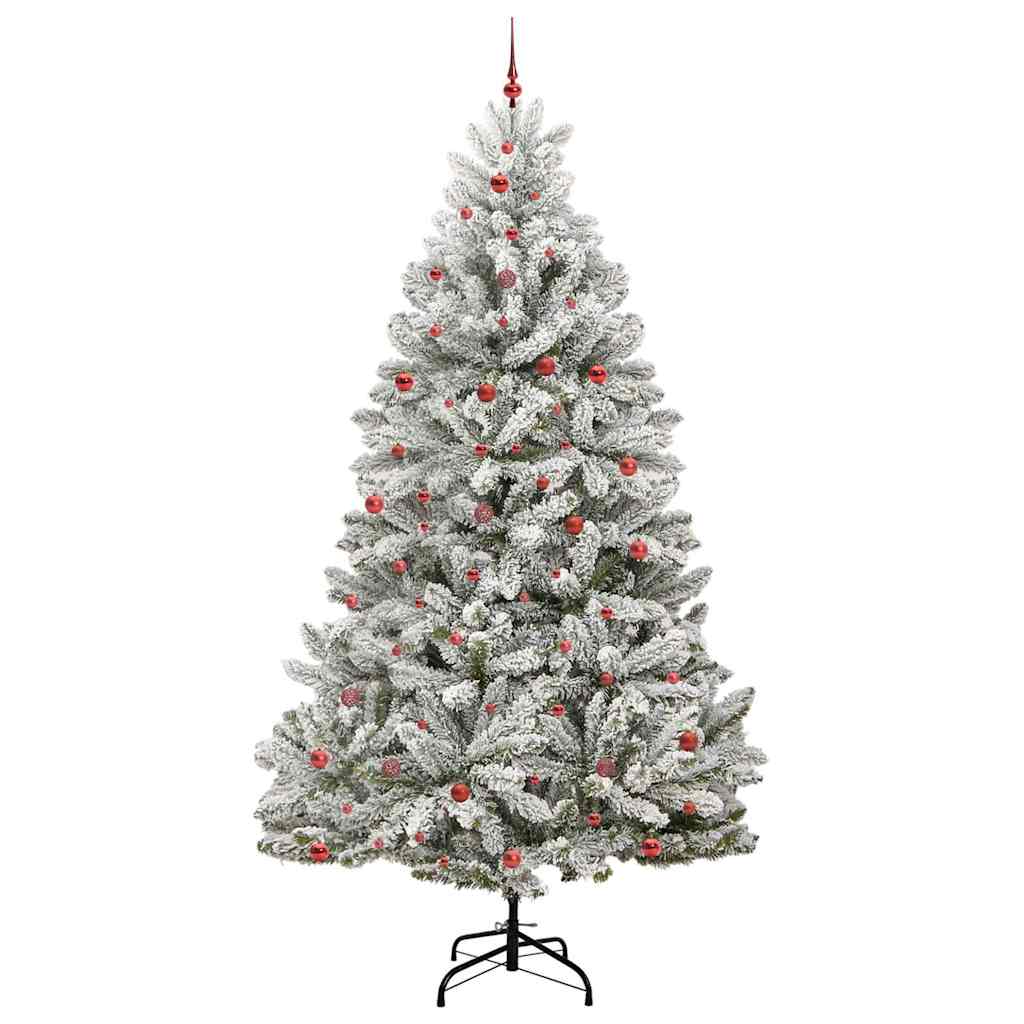Artificial Christmas Tree Green and White 300 cm PVC and Metal