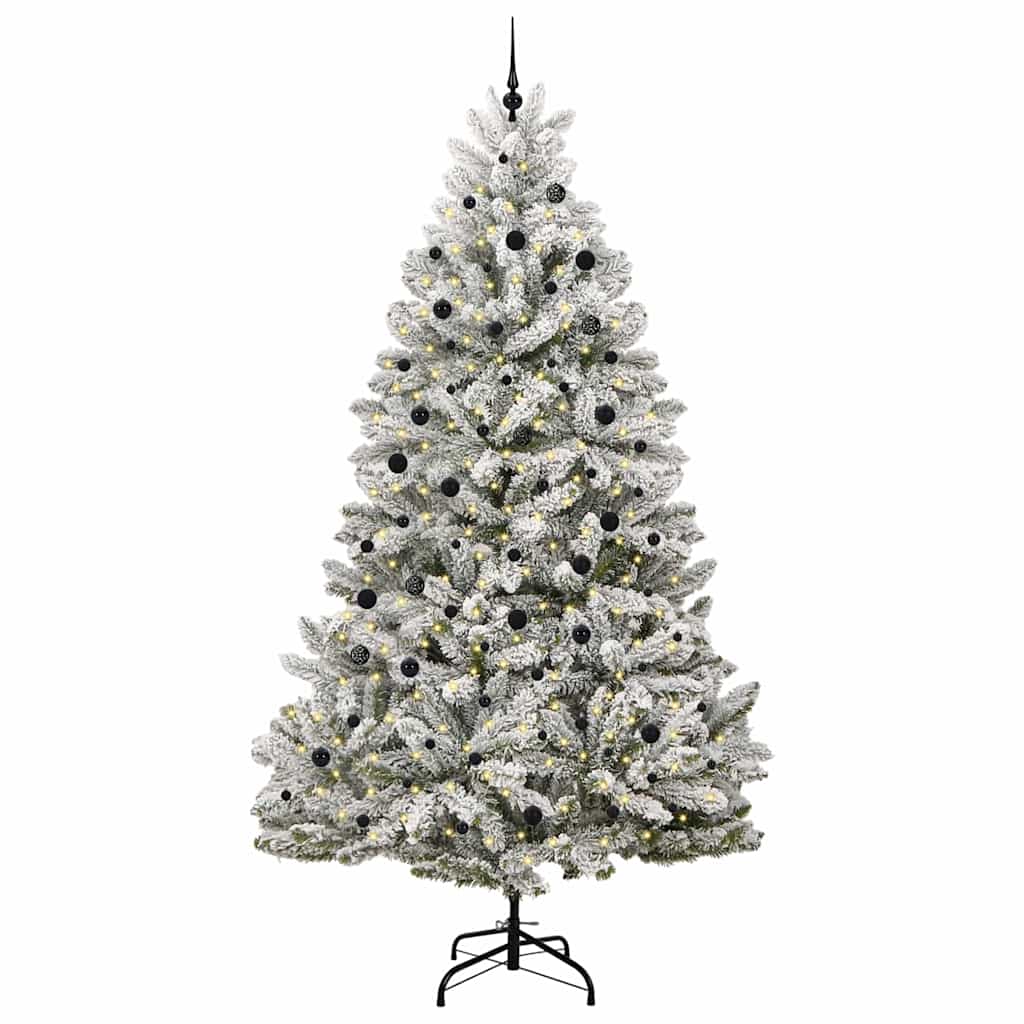 Artificial Christmas Tree Green and White 300 cm PVC and Metal