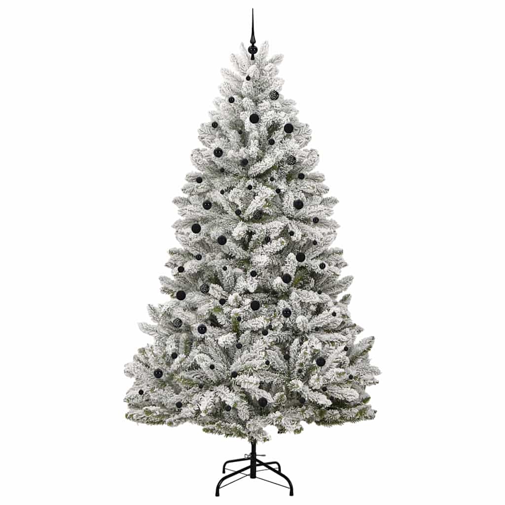 Artificial Christmas Tree Green and White 300 cm PVC and Metal
