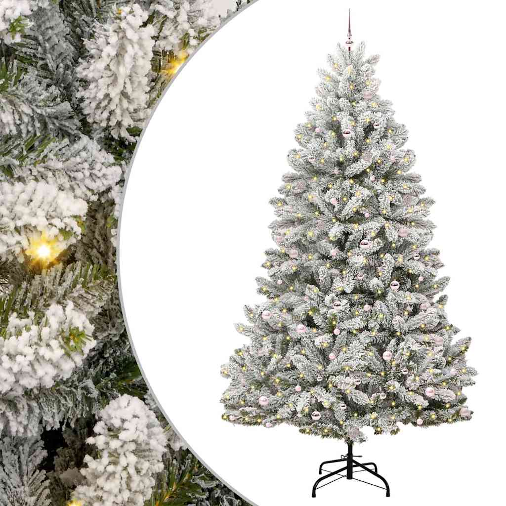 Artificial Christmas Tree Green and White 300 cm PVC and Metal