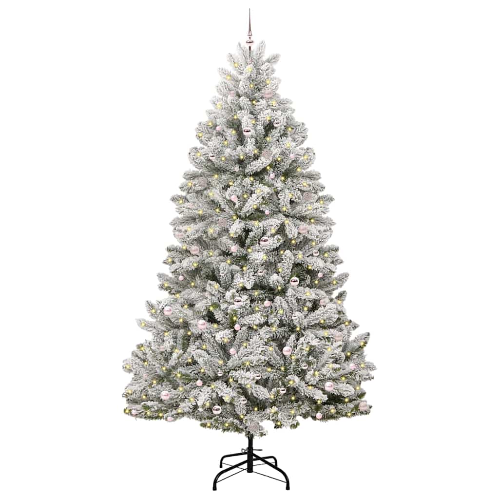 Artificial Christmas Tree Green and White 300 cm PVC and Metal