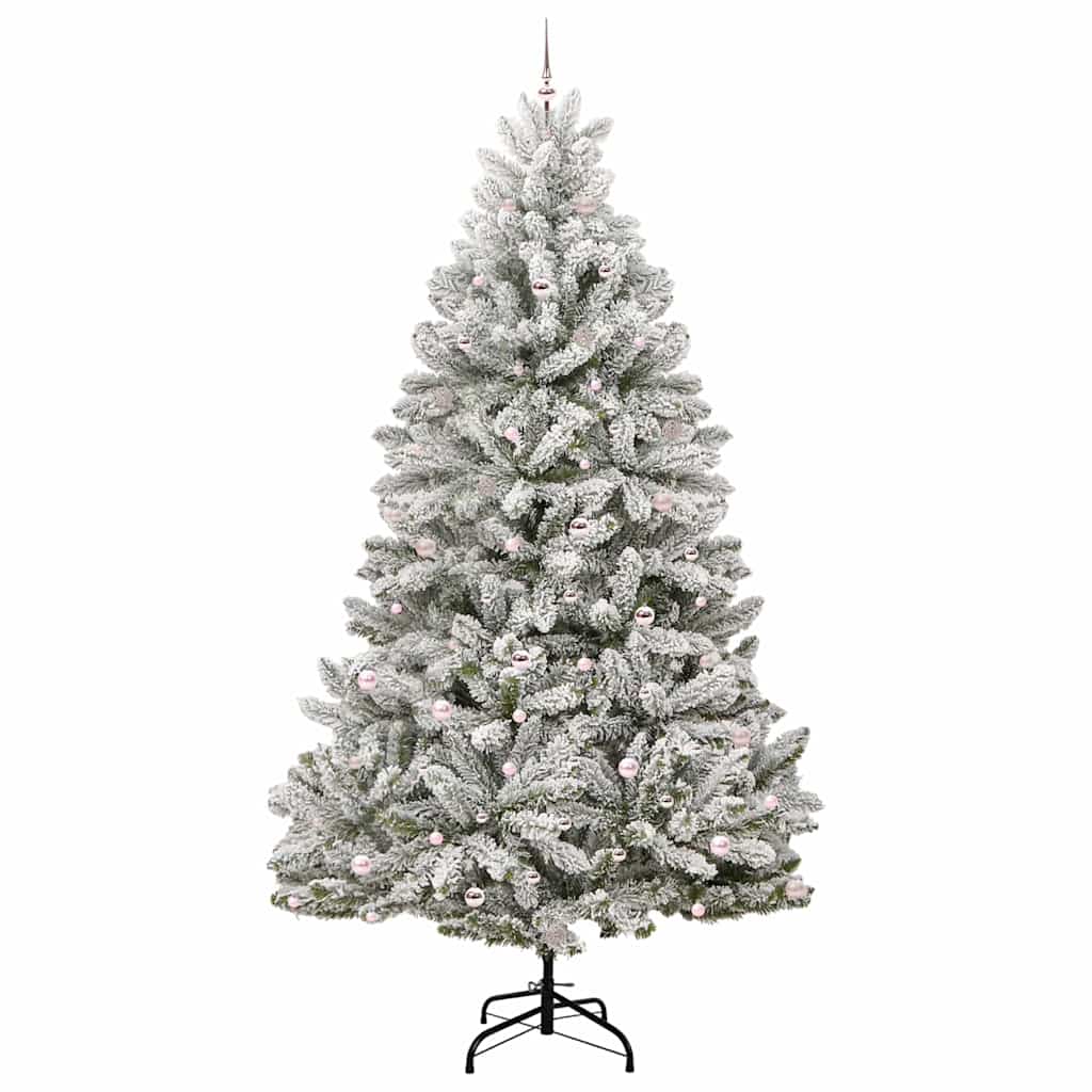 Artificial Christmas Tree Green and White 300 cm PVC and Metal