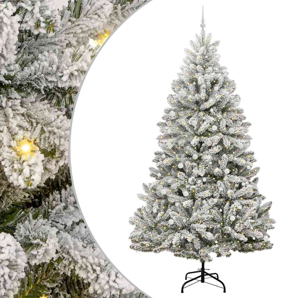 Artificial Christmas Tree Green and White 300 cm PVC and Metal