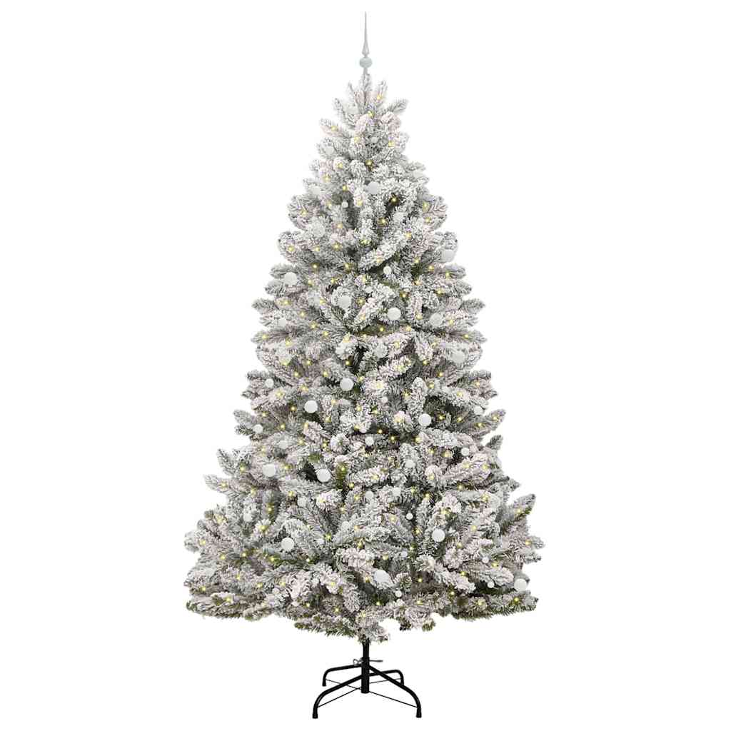 Artificial Christmas Tree Green and White 300 cm PVC and Metal