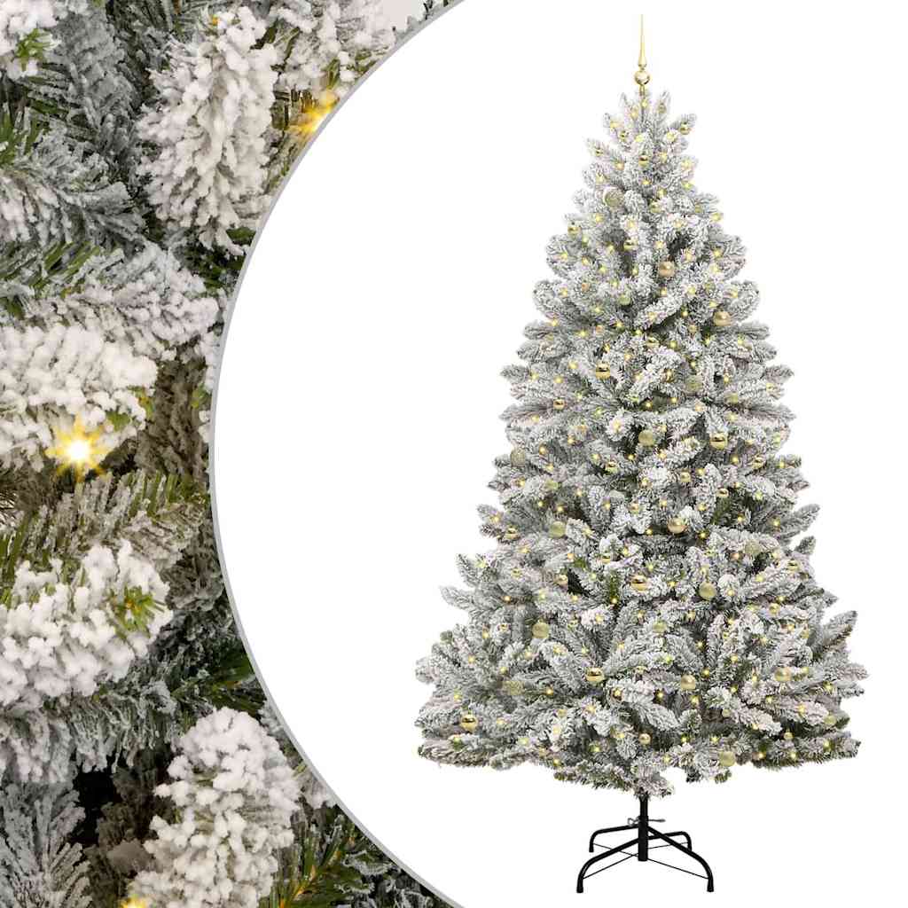 Artificial Christmas Tree Green and White 300 cm PVC and Metal