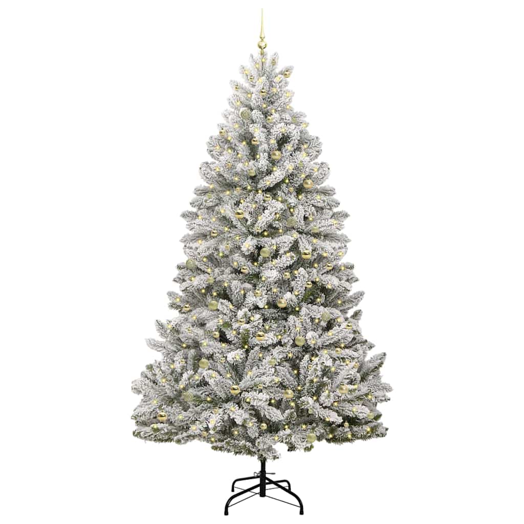Artificial Christmas Tree Green and White 300 cm PVC and Metal
