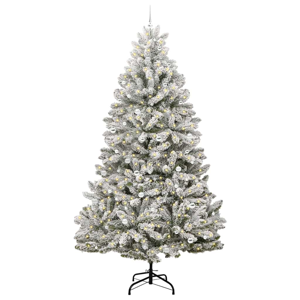 Artificial Christmas Tree Green and White 300 cm PVC and Metal