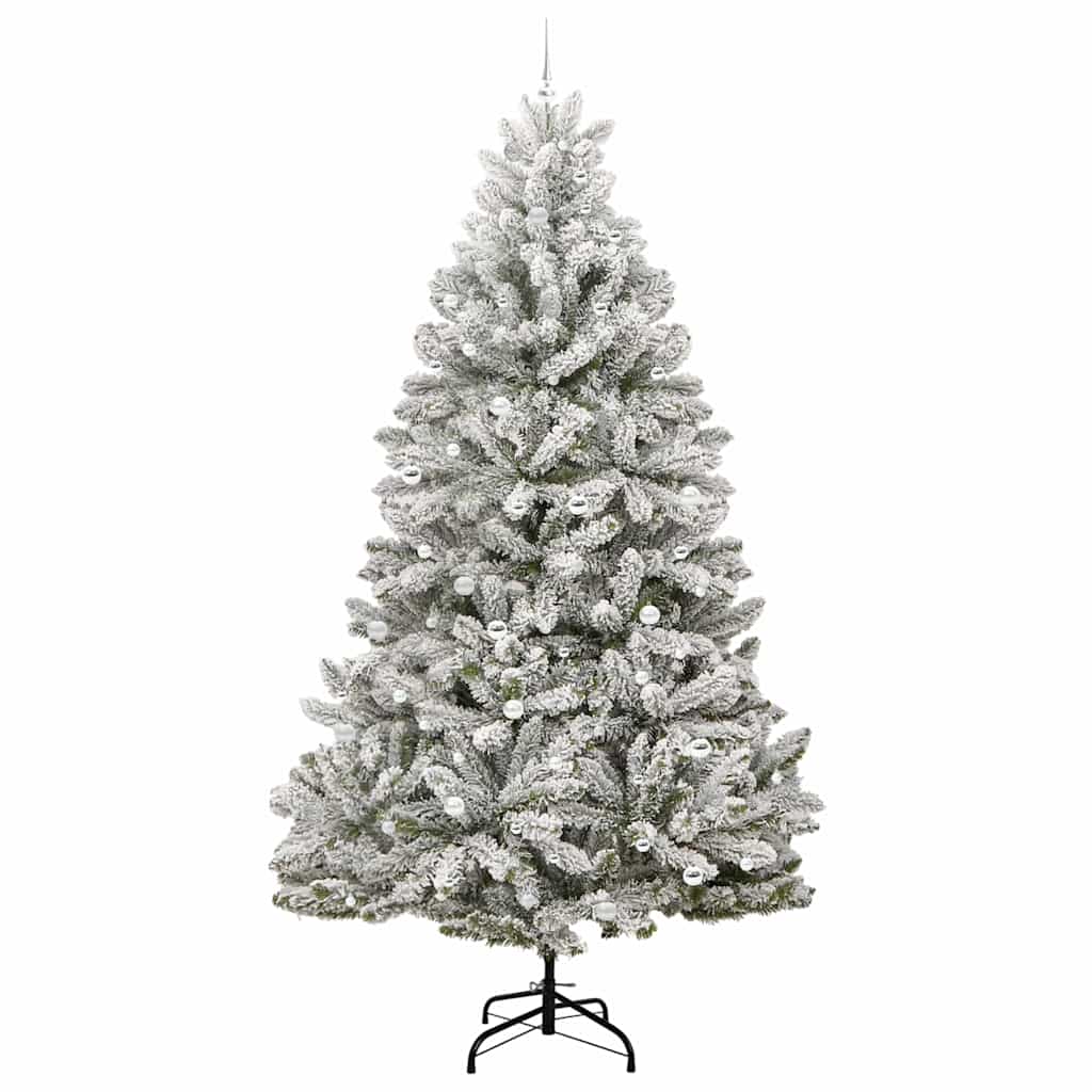 Artificial Christmas Tree Green and White 300 cm PVC and Metal