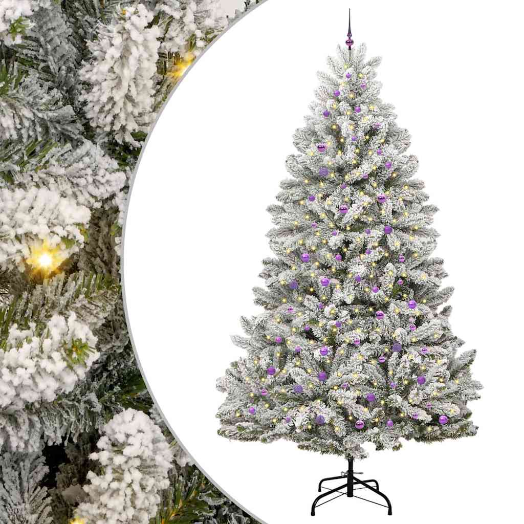 Artificial Christmas Tree Green and White 300 cm PVC and Metal
