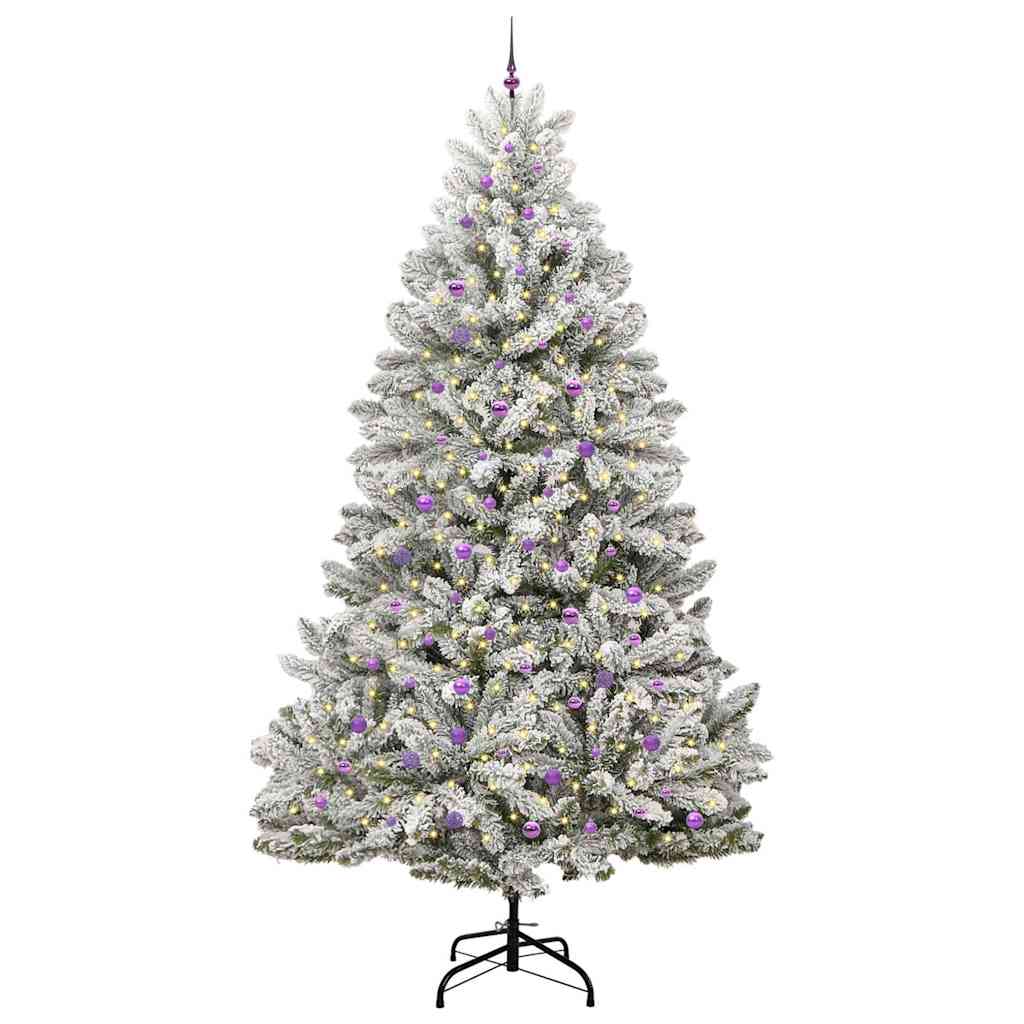 Artificial Christmas Tree Green and White 300 cm PVC and Metal