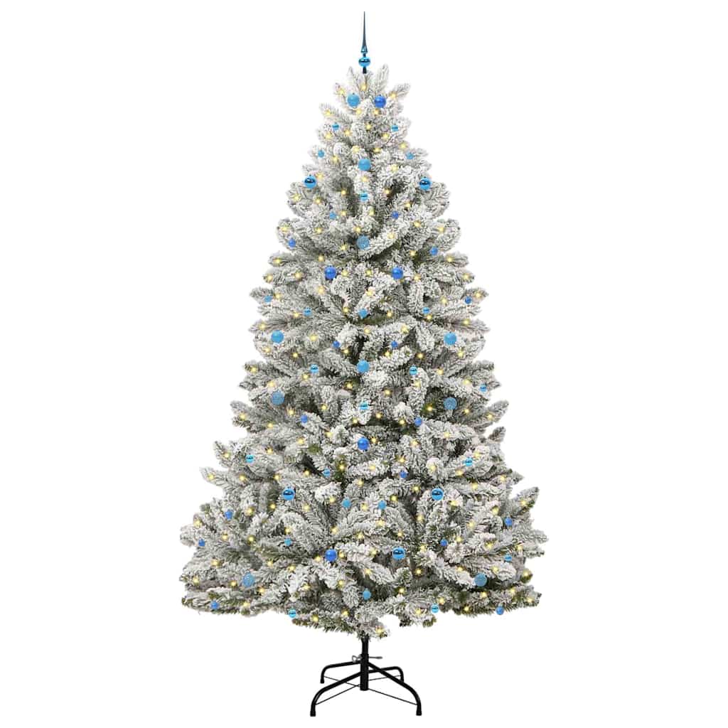 Artificial Christmas Tree Green and White 300 cm PVC and Metal