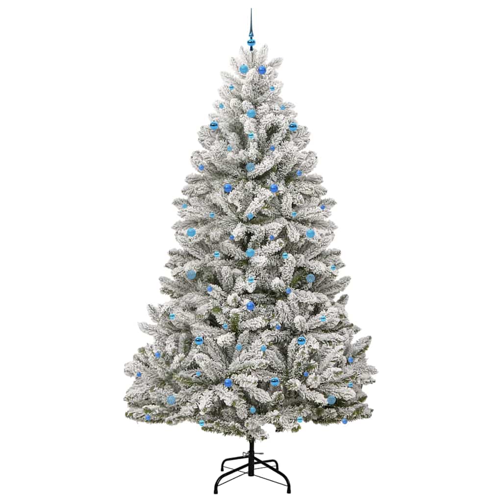 Artificial Christmas Tree Green and White 300 cm PVC and Metal