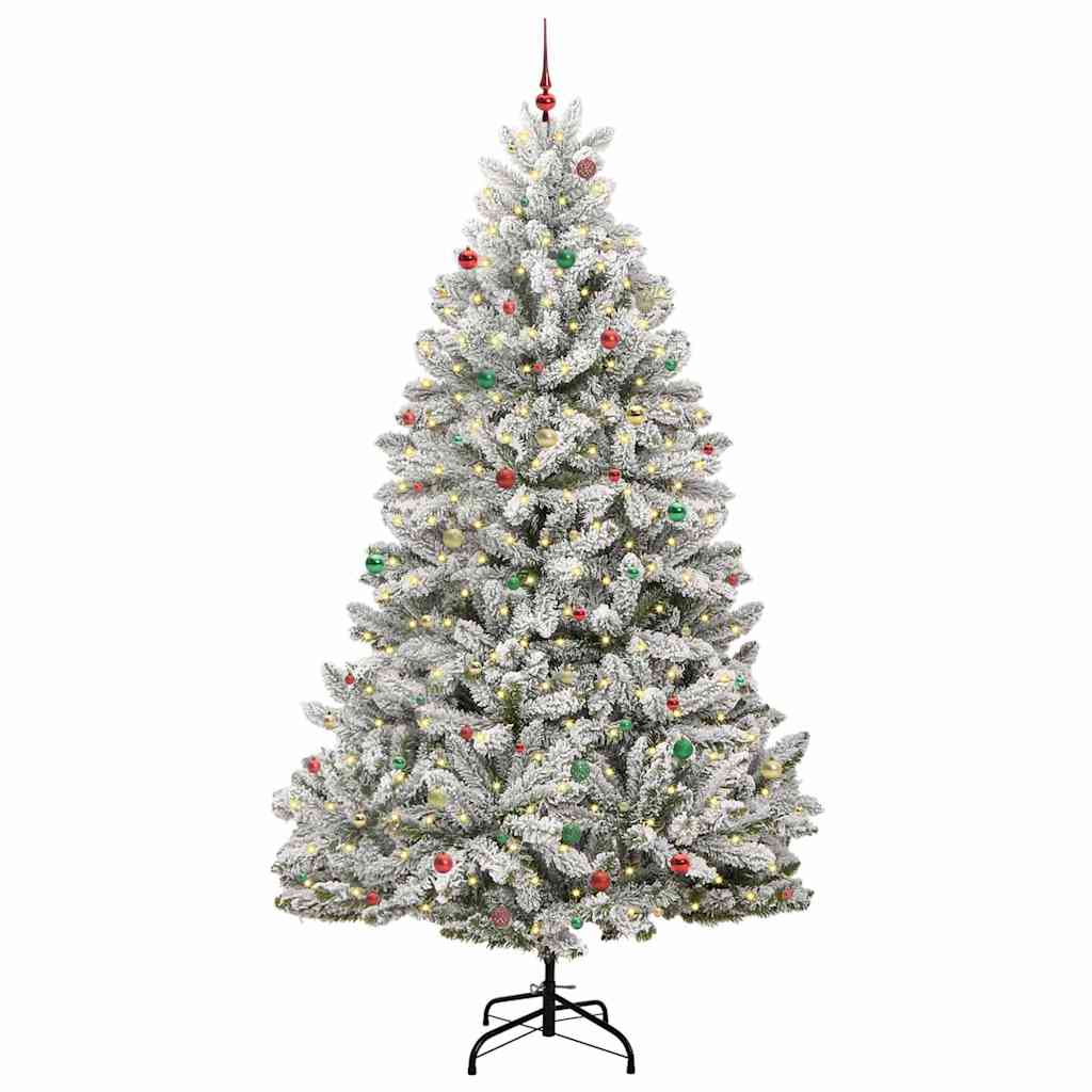 Artificial Christmas Tree Green and White 300 cm PVC and Metal