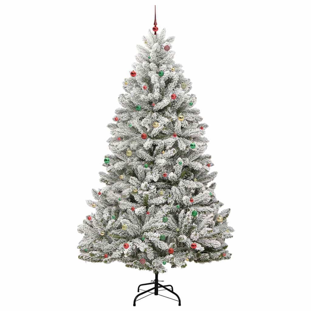 Artificial Christmas Tree Green and White 300 cm PVC and Metal