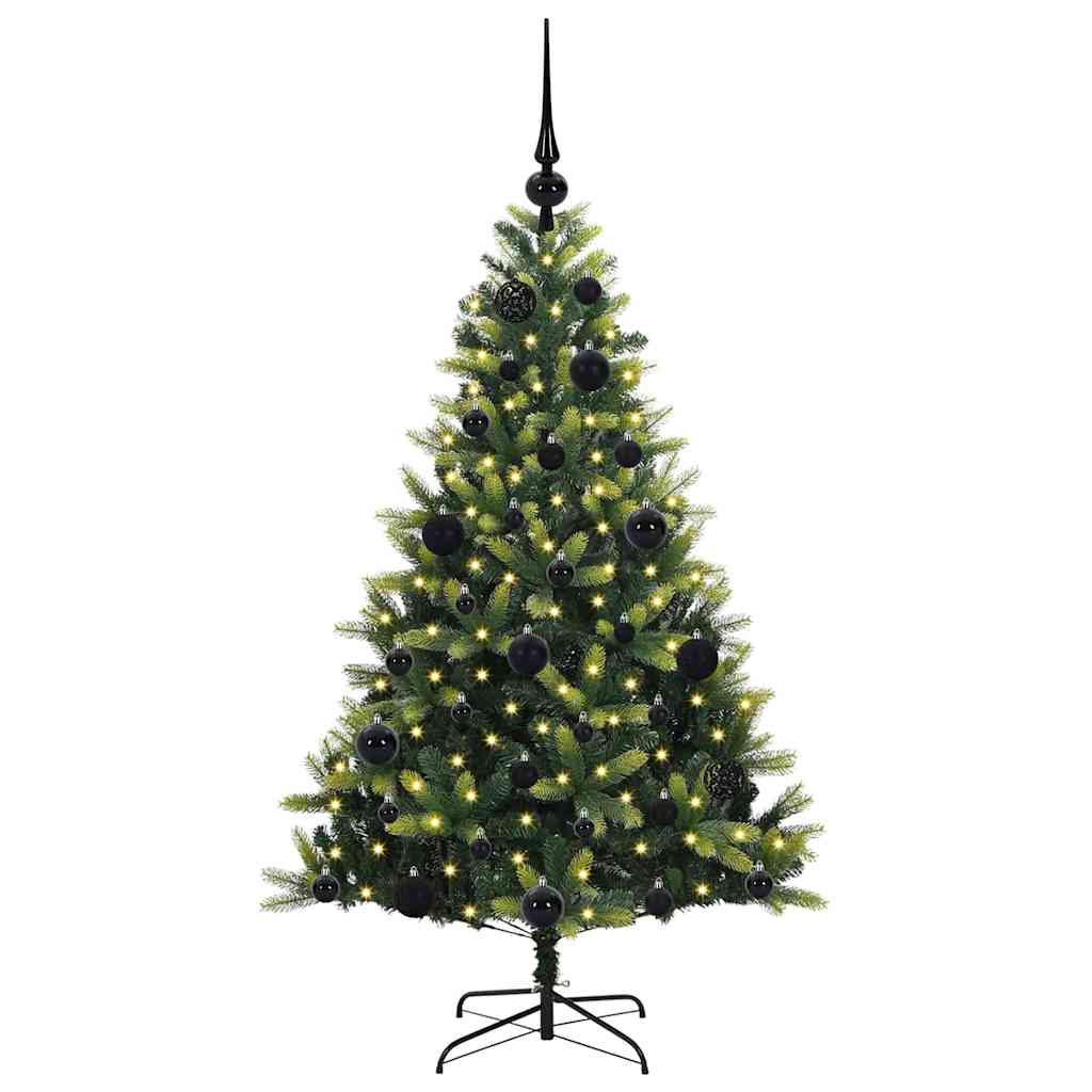 Artificial Hinged Christmas Tree 150 LEDs Green 120 cm