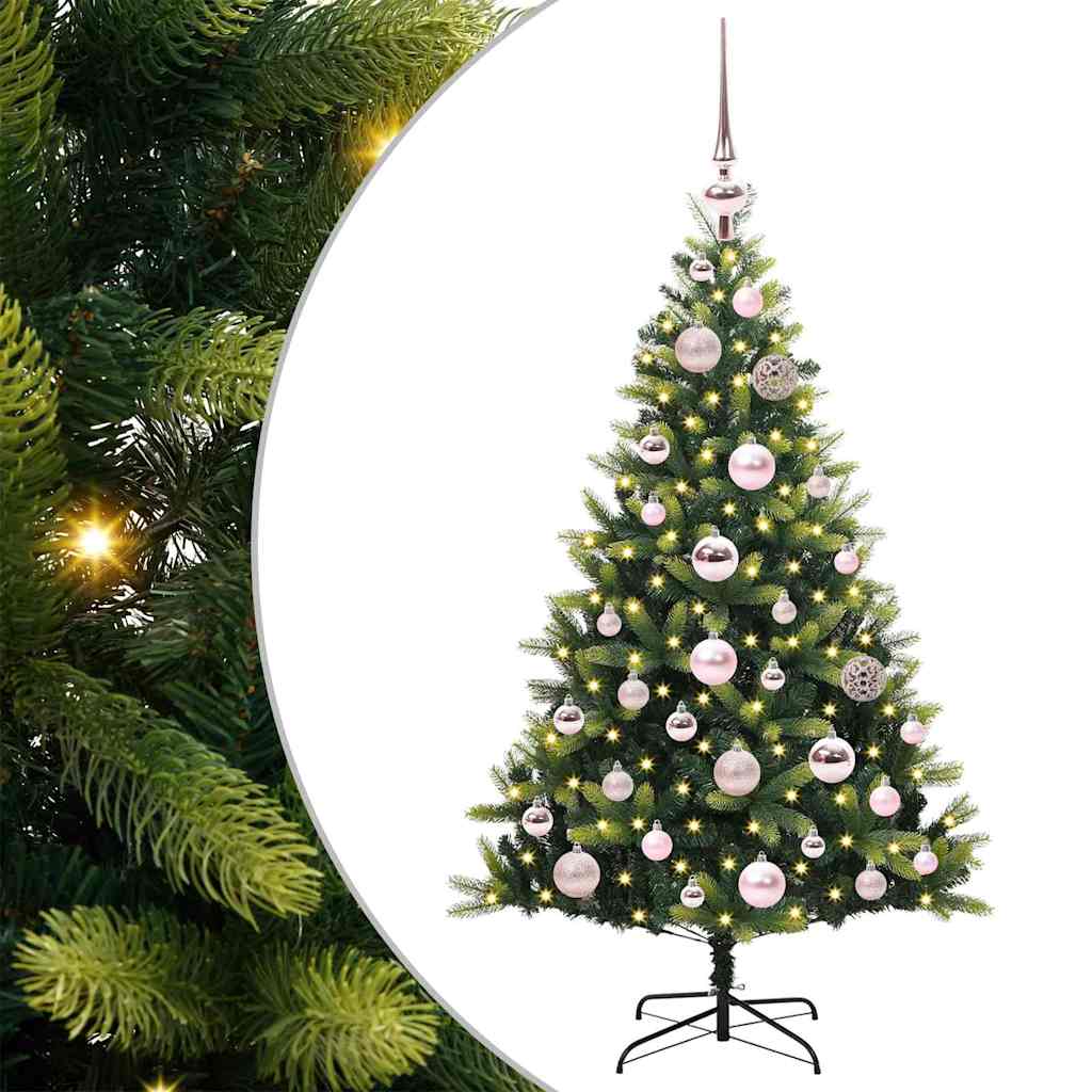 Artificial Hinged Christmas Tree 150 LEDs Green 120 cm