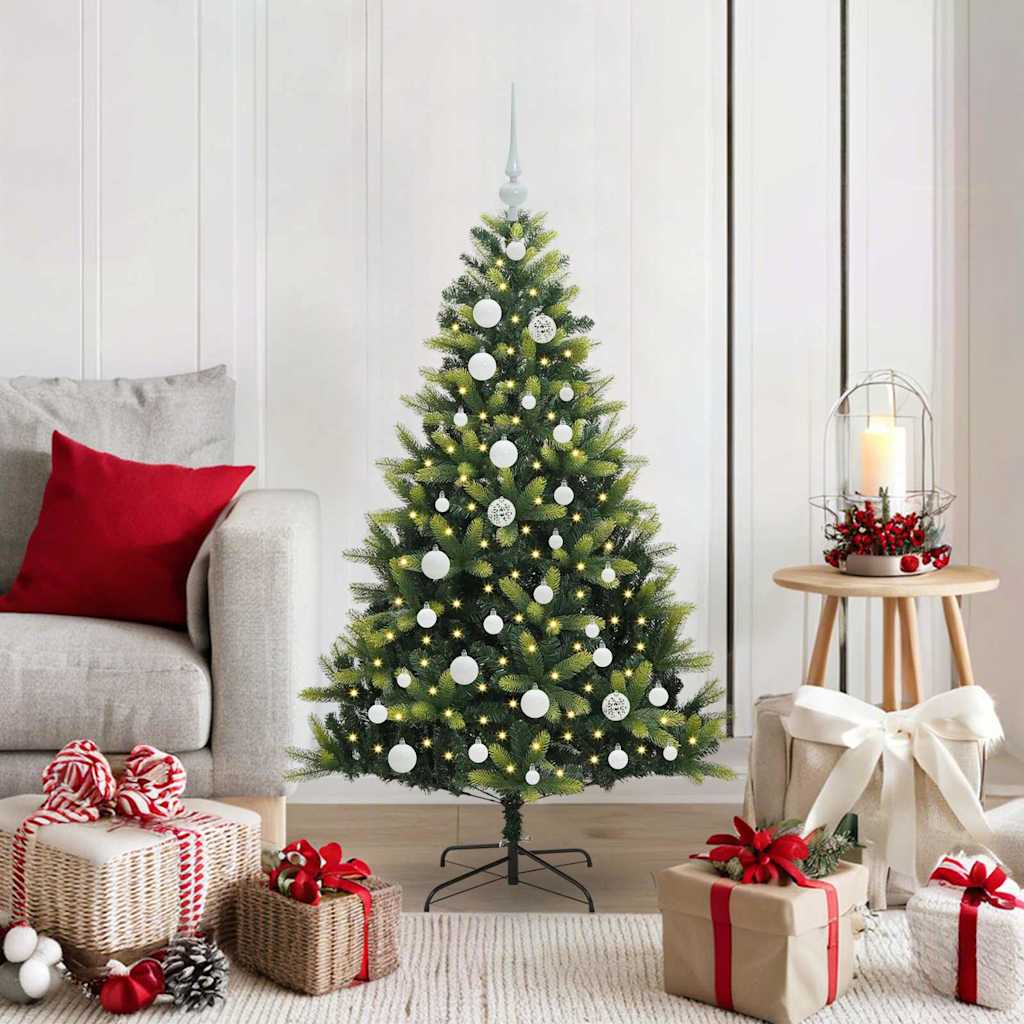 Artificial Hinged Christmas Tree 150 LEDs Green 120 cm