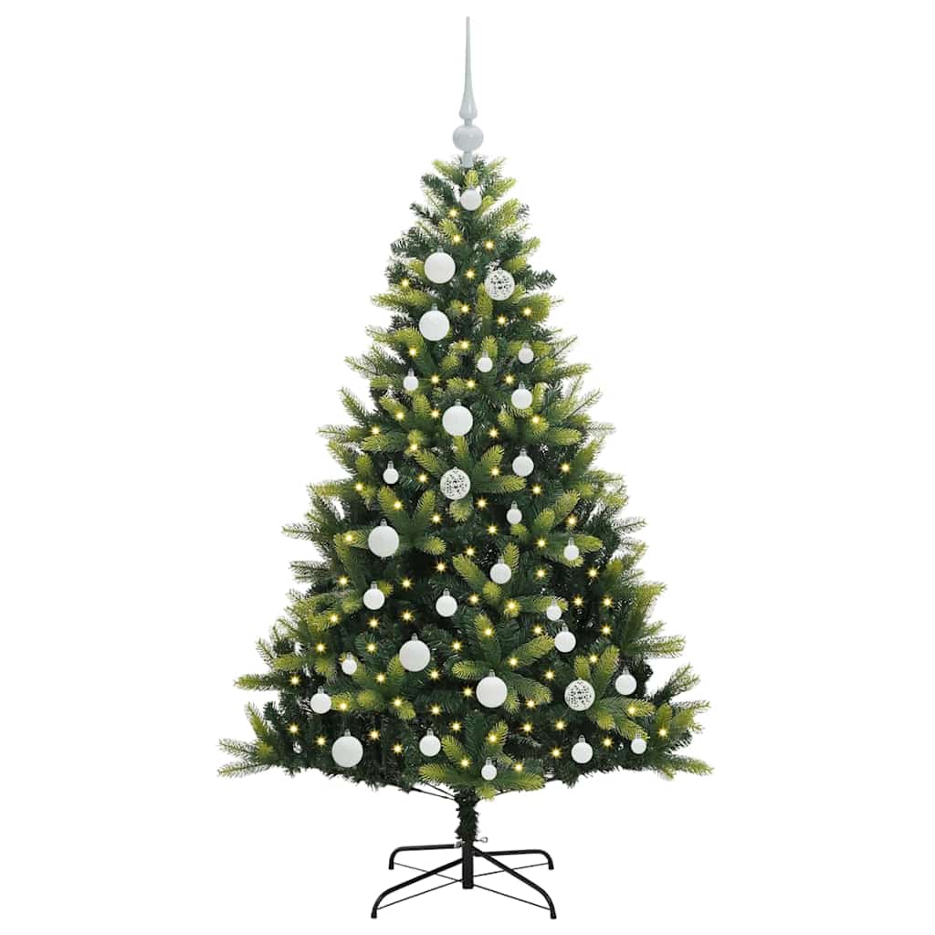 Artificial Hinged Christmas Tree 150 LEDs Green 120 cm