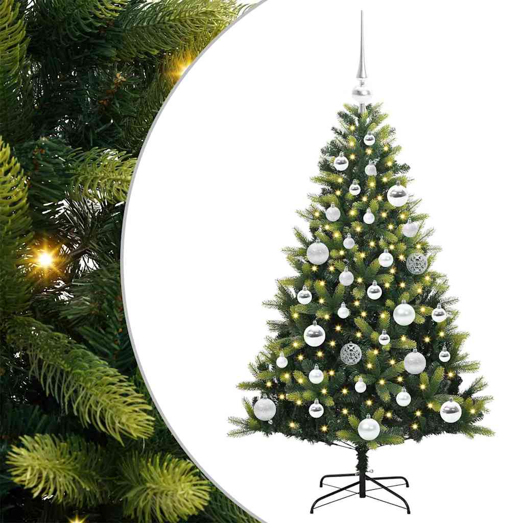 Artificial Hinged Christmas Tree 150 LEDs Green 120 cm