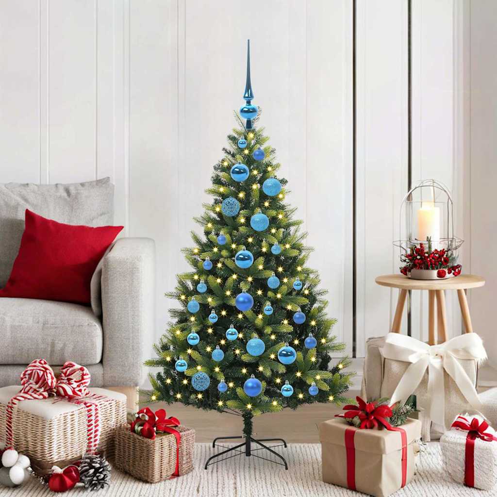Artificial Hinged Christmas Tree 150 LEDs Green 120 cm