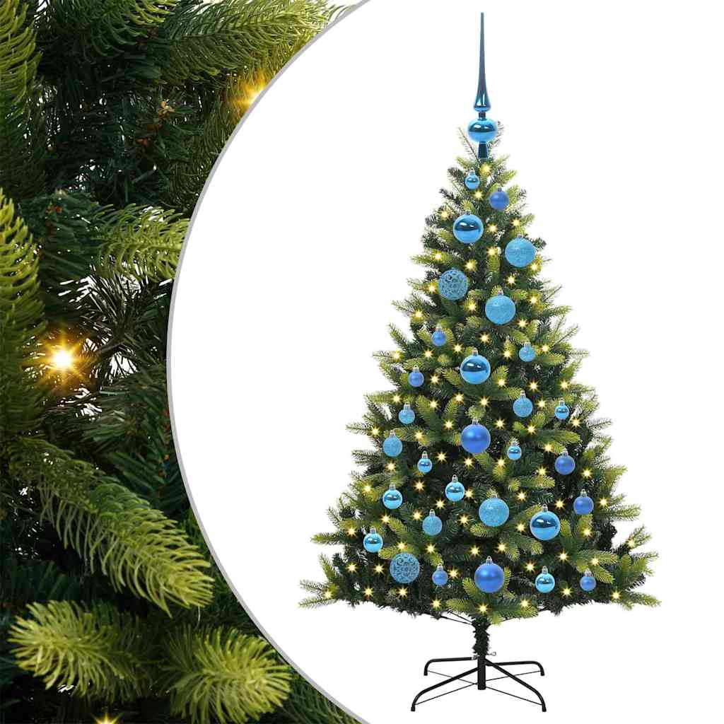 Artificial Hinged Christmas Tree 150 LEDs Green 120 cm