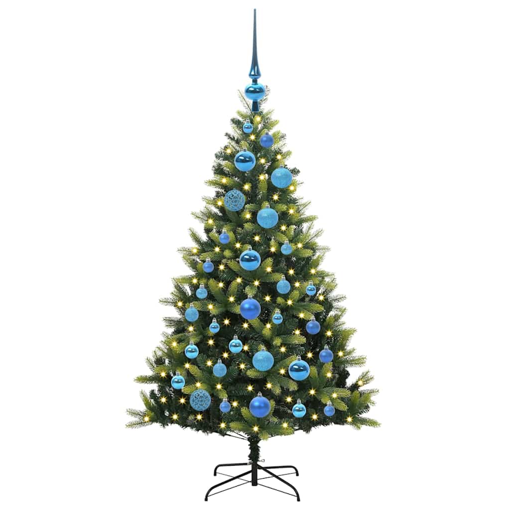 Artificial Hinged Christmas Tree 150 LEDs Green 120 cm