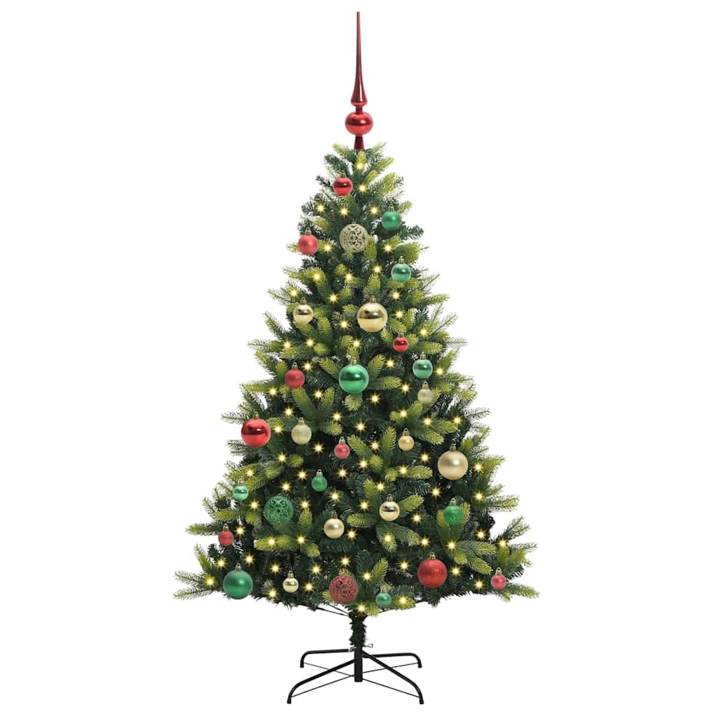 Artificial Hinged Christmas Tree 150 LEDs Green 120 cm