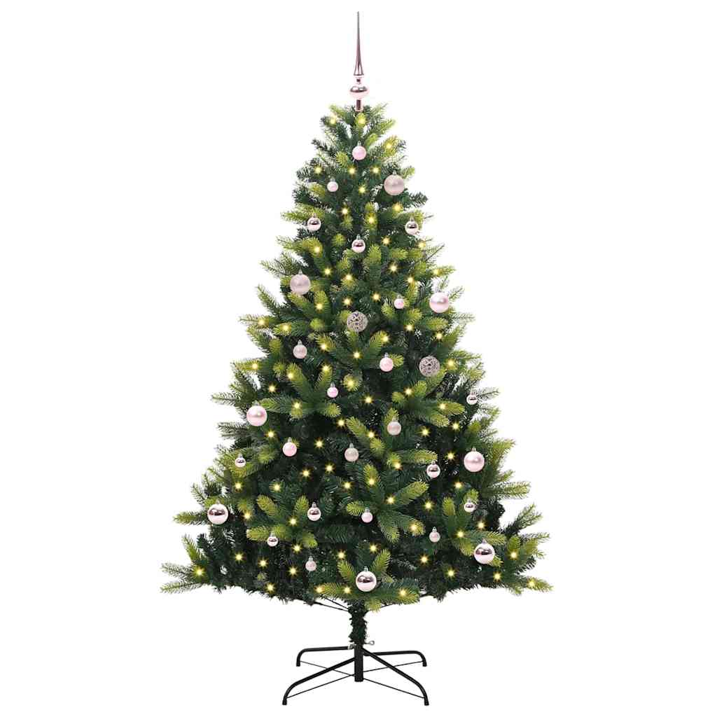 Artificial Hinged Christmas Tree 150 LEDs Green 150 cm