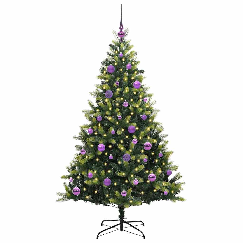 Artificial Hinged Christmas Tree 150 LEDs Green 150 cm