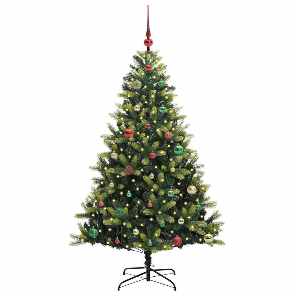 Artificial Hinged Christmas Tree 150 LEDs Green 150 cm