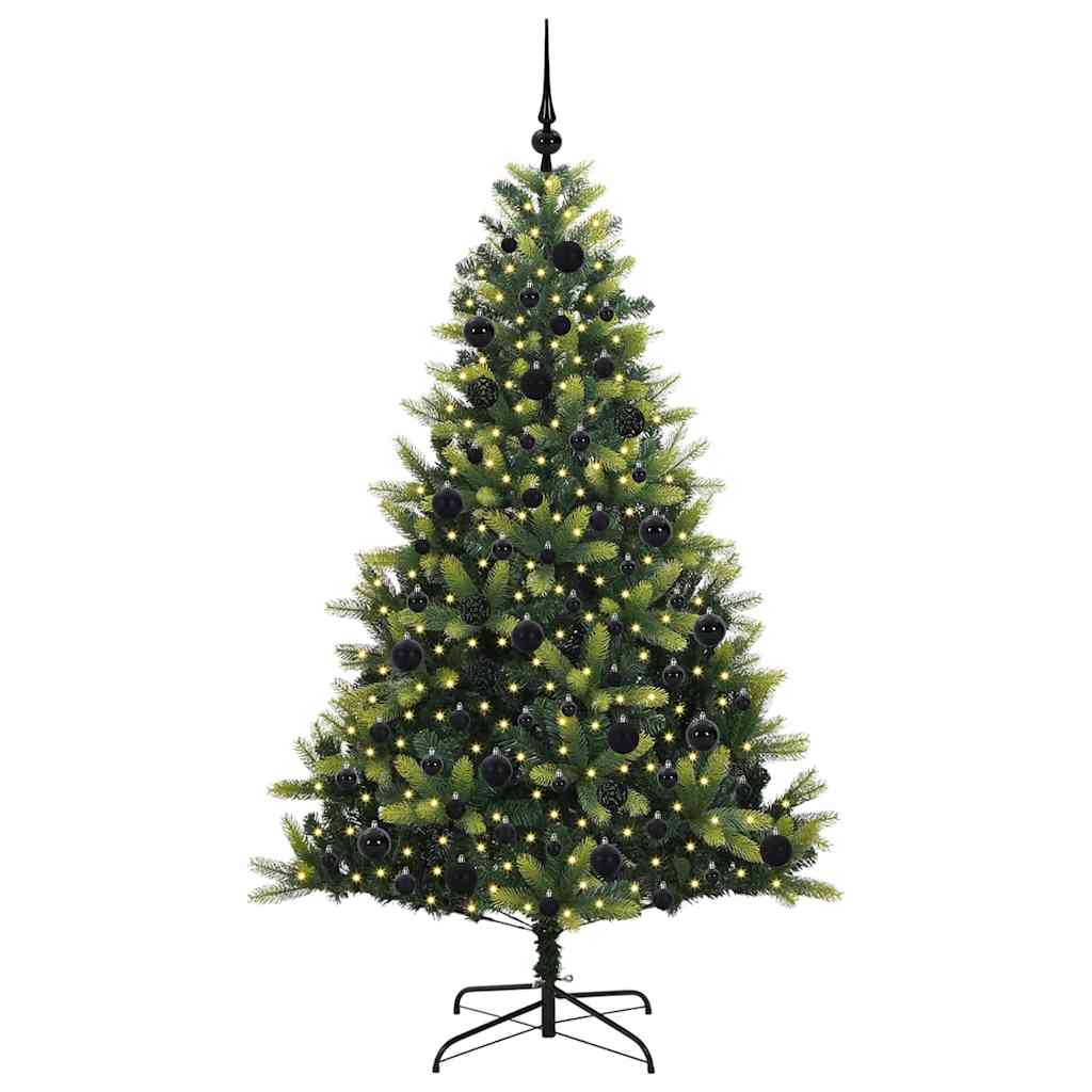 Artificial Hinged Christmas Tree 300 LEDs Green 180 cm