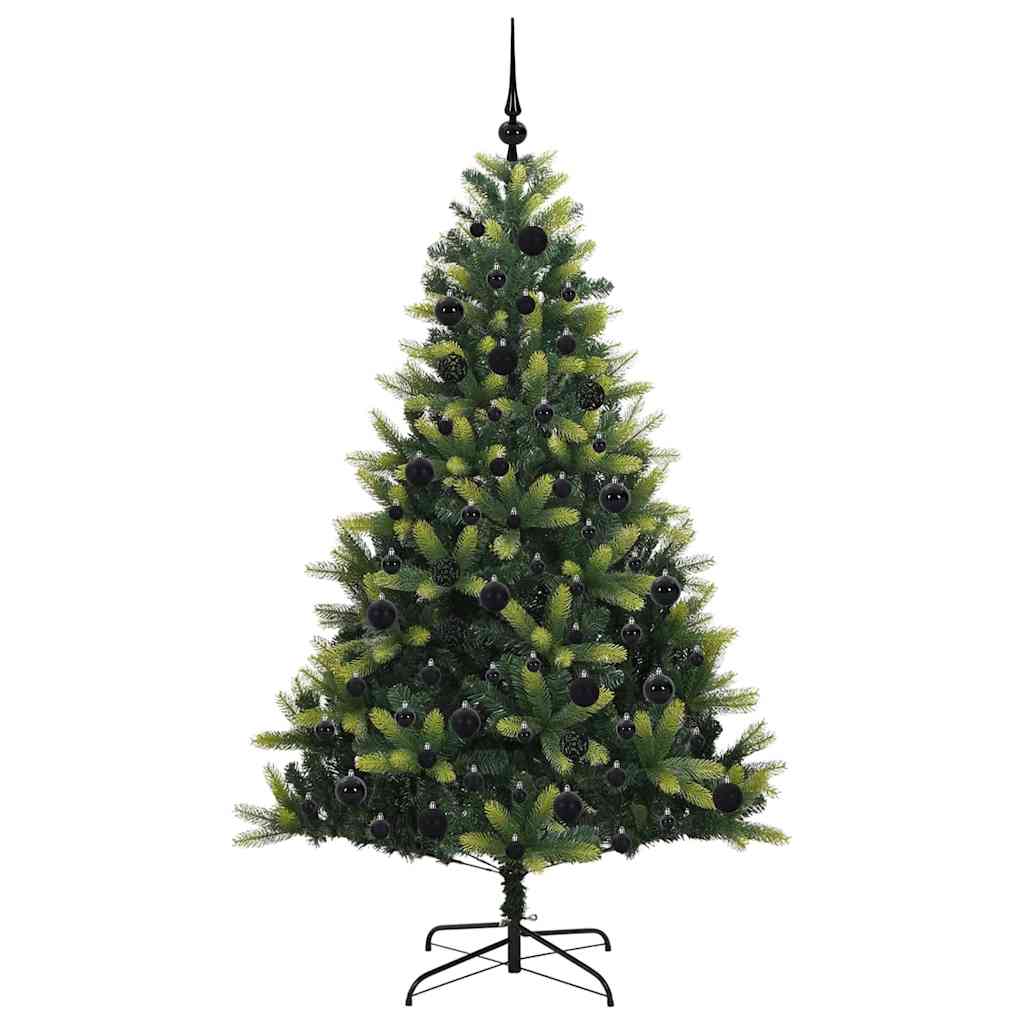 Artificial Hinged Christmas Tree 300 LEDs Green 180 cm