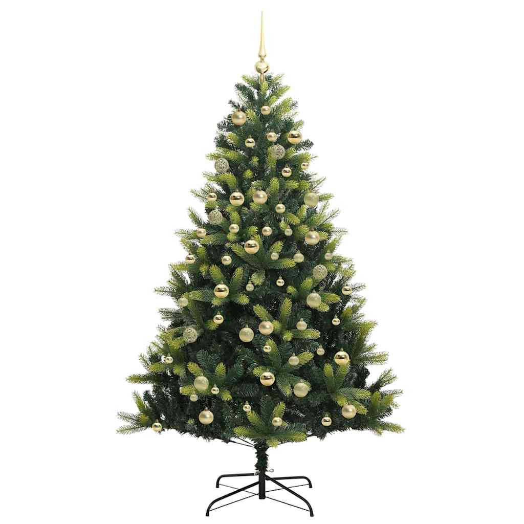 Artificial Hinged Christmas Tree 300 LEDs Green 180 cm