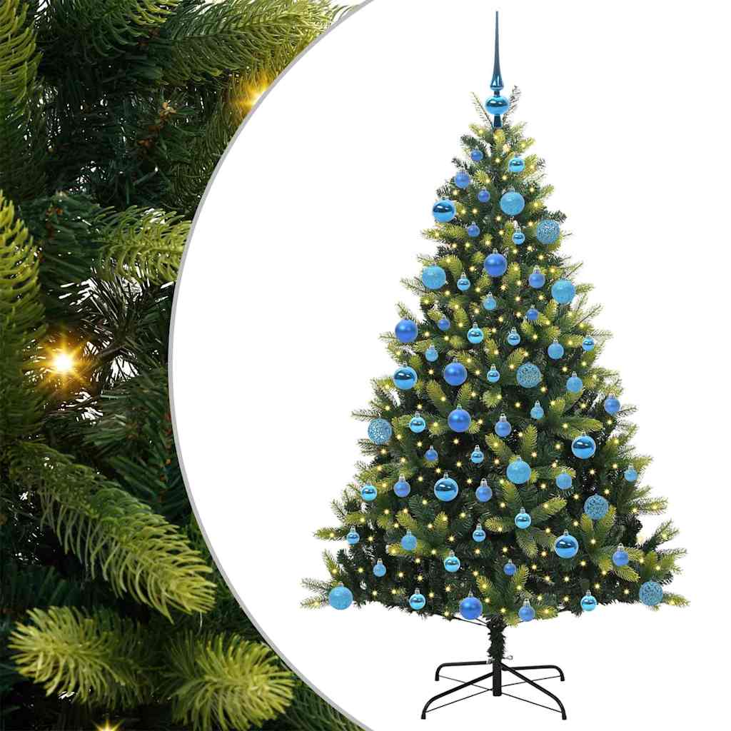 Artificial Hinged Christmas Tree 300 LEDs Green 180 cm