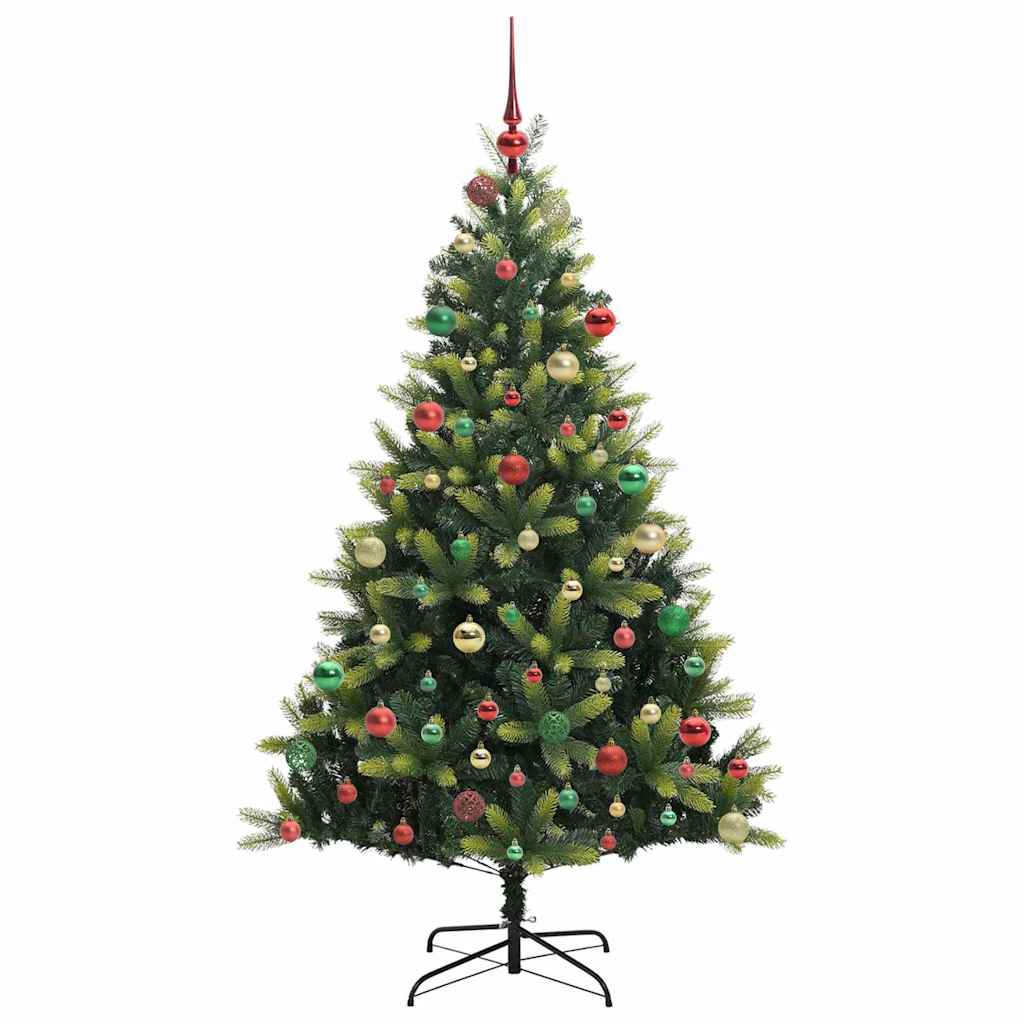 Artificial Hinged Christmas Tree 300 LEDs Green 180 cm