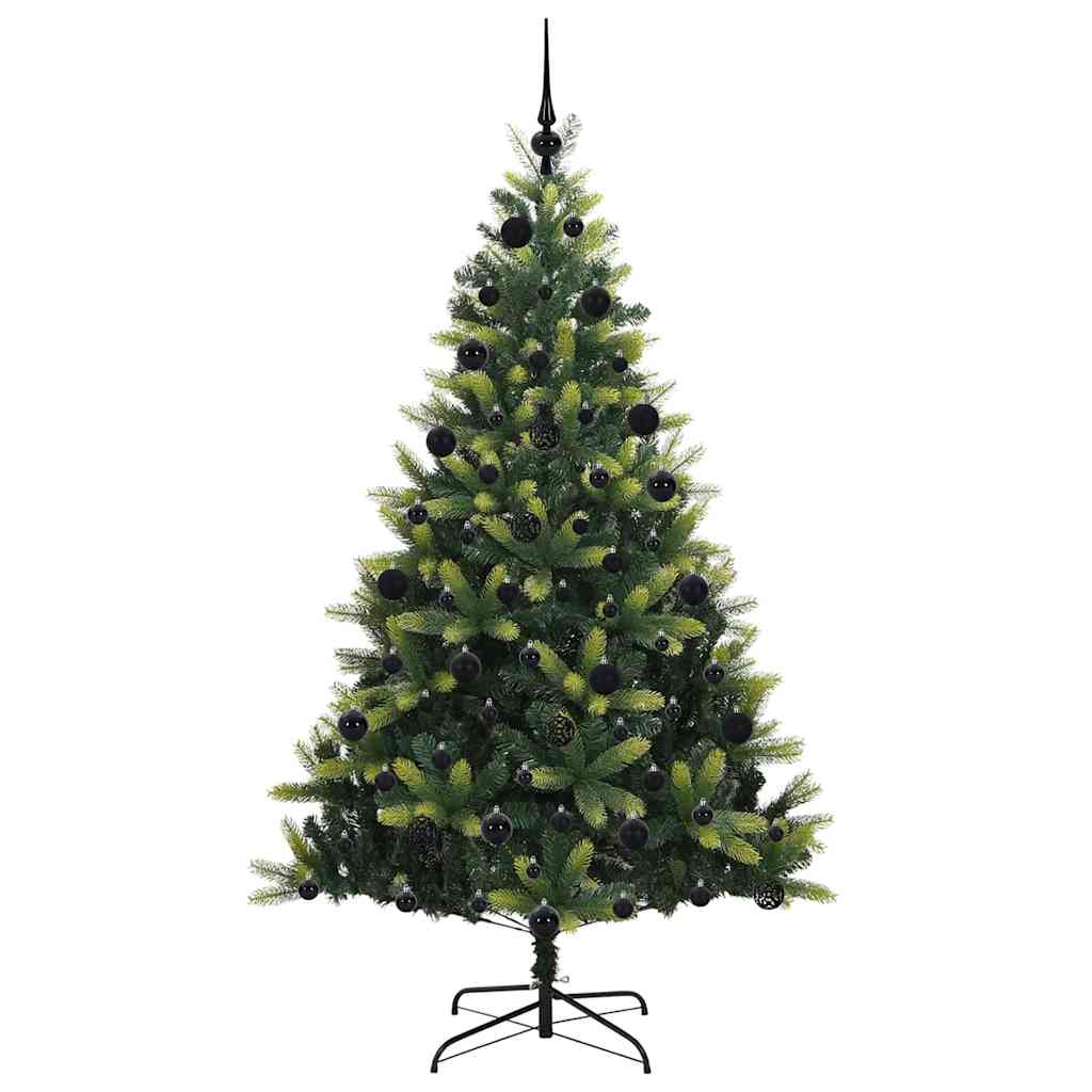Artificial Hinged Christmas Tree 300 LEDs Green 210 cm