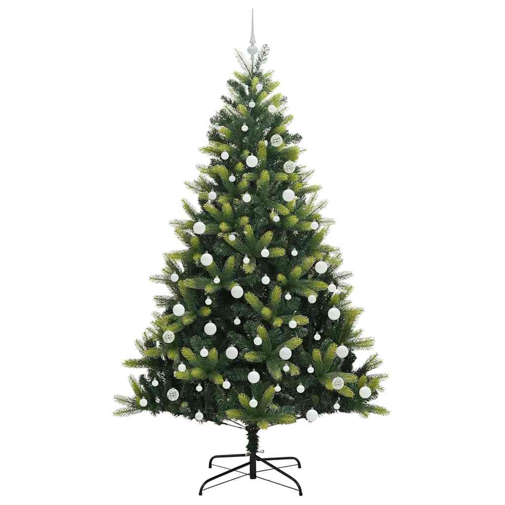 Artificial Hinged Christmas Tree 300 LEDs Green 210 cm