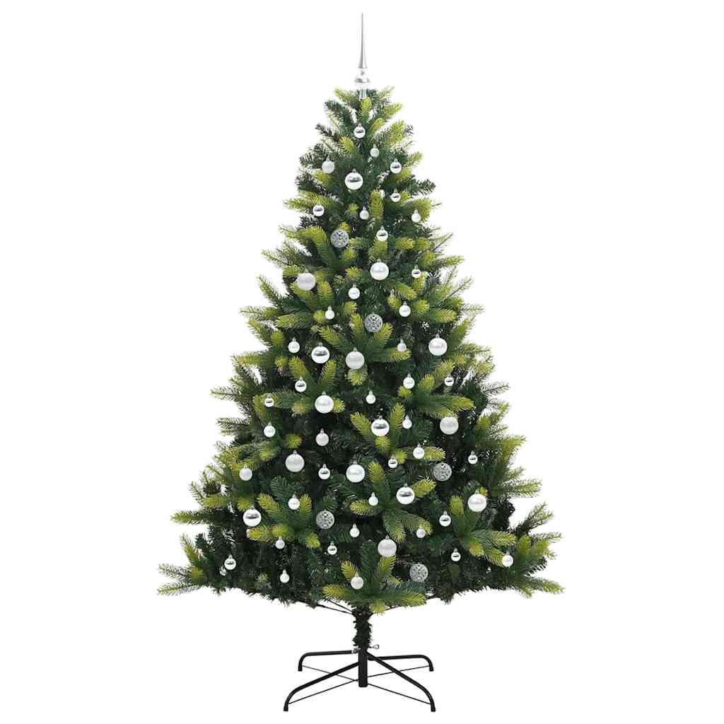 Artificial Hinged Christmas Tree 300 LEDs Green 210 cm