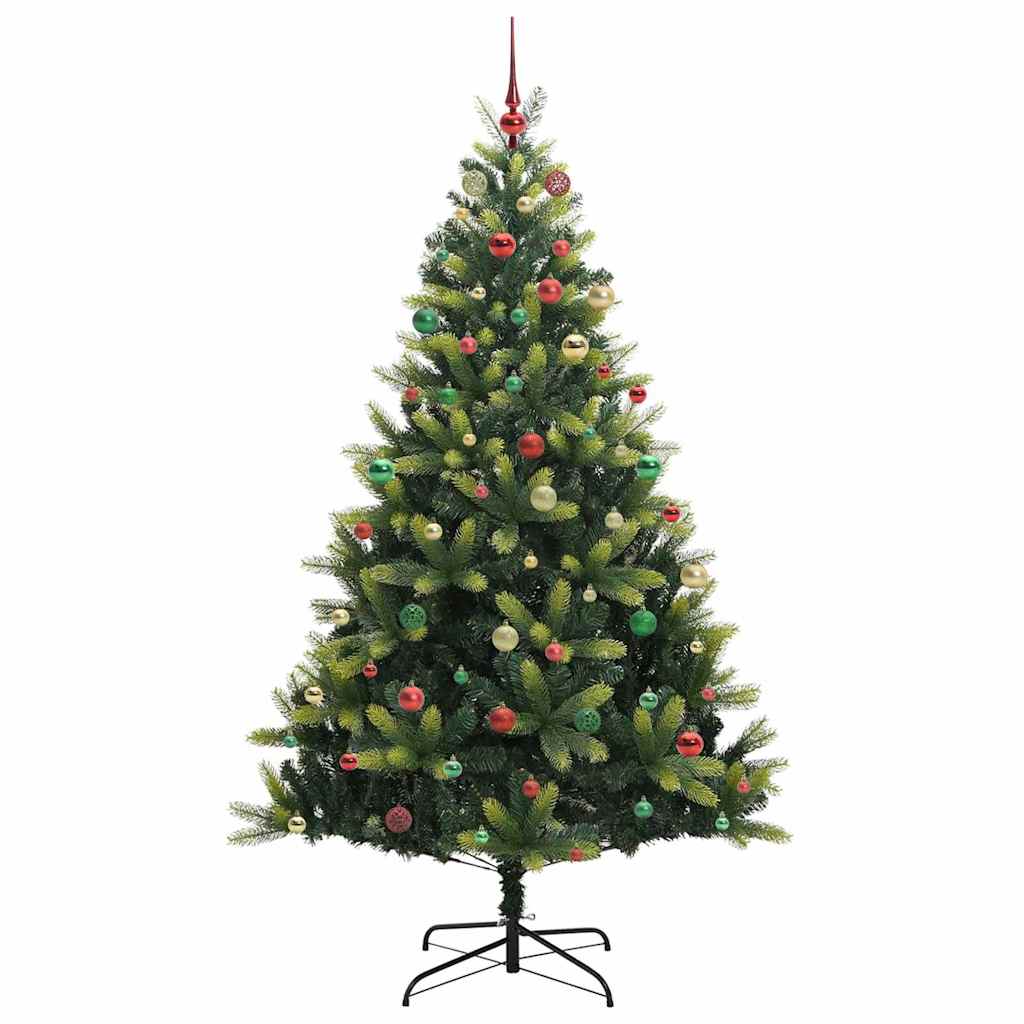 Artificial Hinged Christmas Tree 300 LEDs Green 210 cm