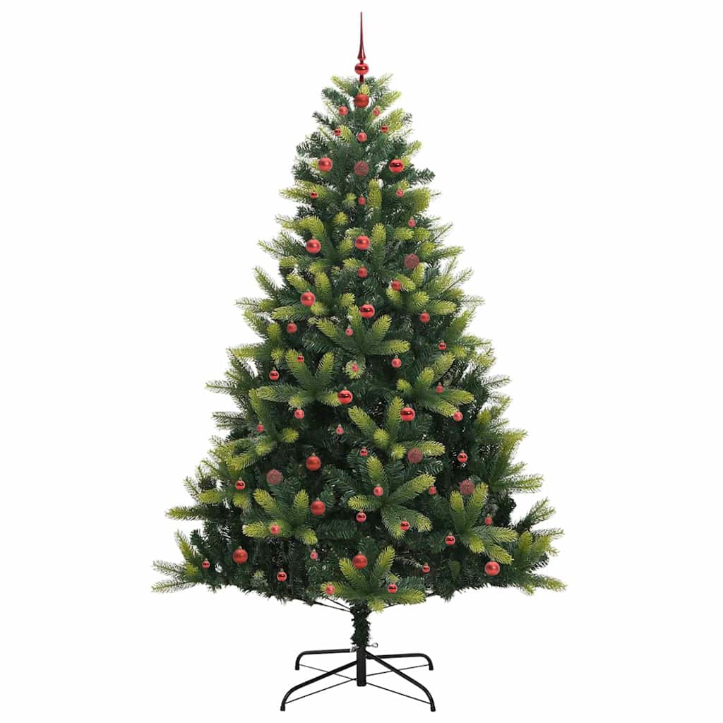 Artificial Hinged Christmas Tree 300 LEDs Green 240 cm