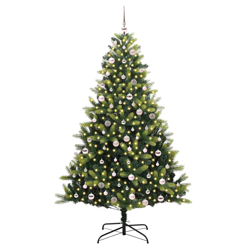 Artificial Hinged Christmas Tree 300 LEDs Green 240 cm